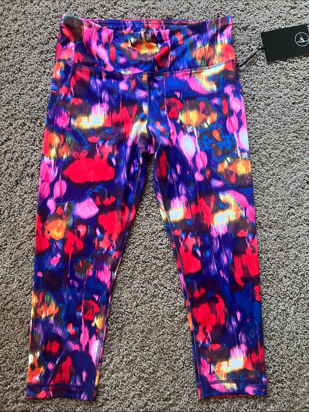90 Degree By Reflex women’s Bright Multicolor Capri Leggings Size Medium